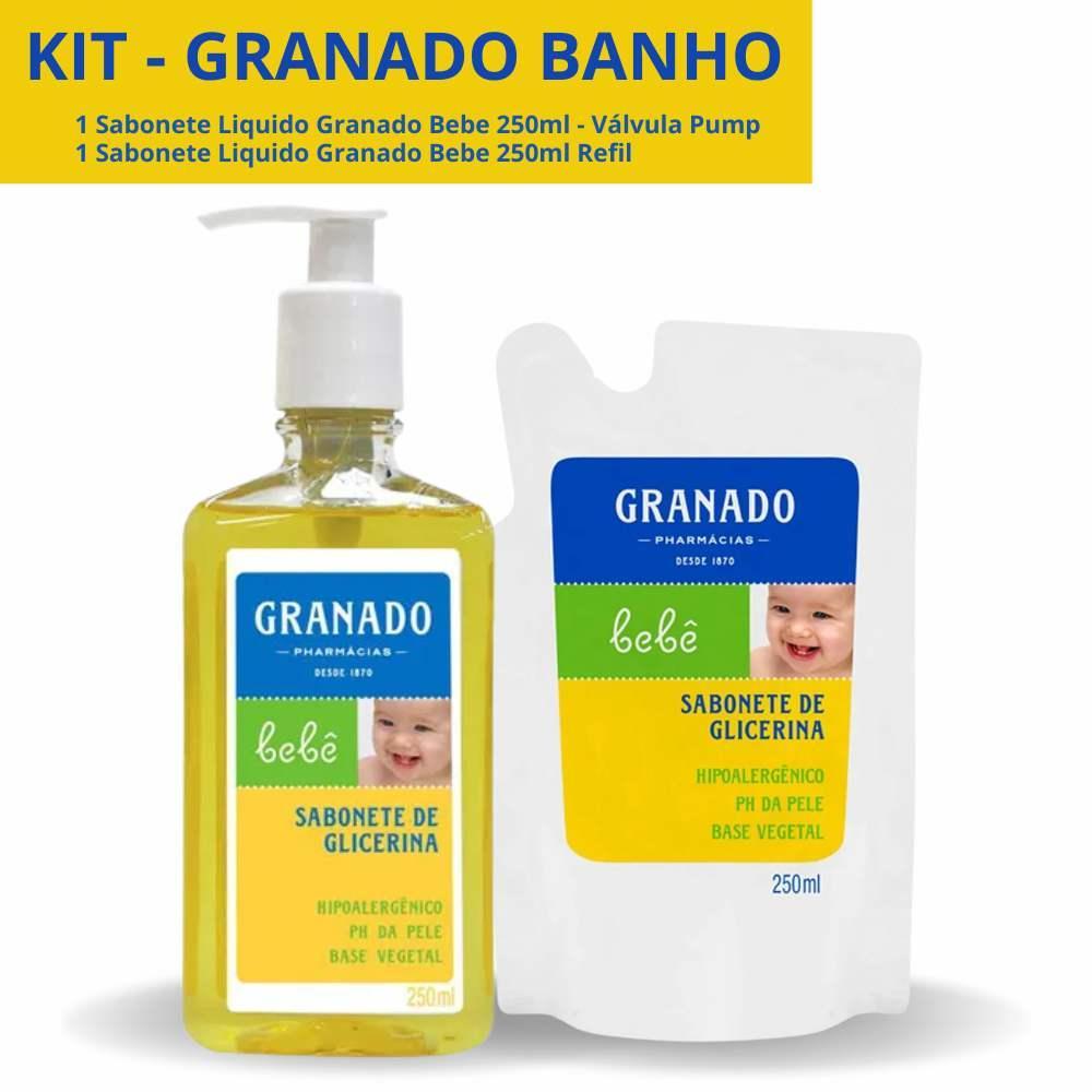 Kit 1 Sabonete Líquido Granado Bebê 250ml +1 Refil Repositor 250ml