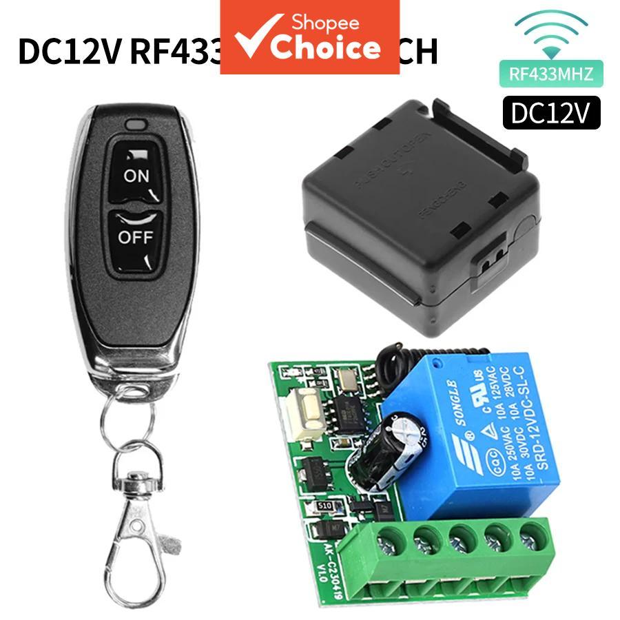 Interruptor de Controle Remoto Sem Fio RF Relé Receptor para Trava Eletromagnética / 433MHz / 12VCC