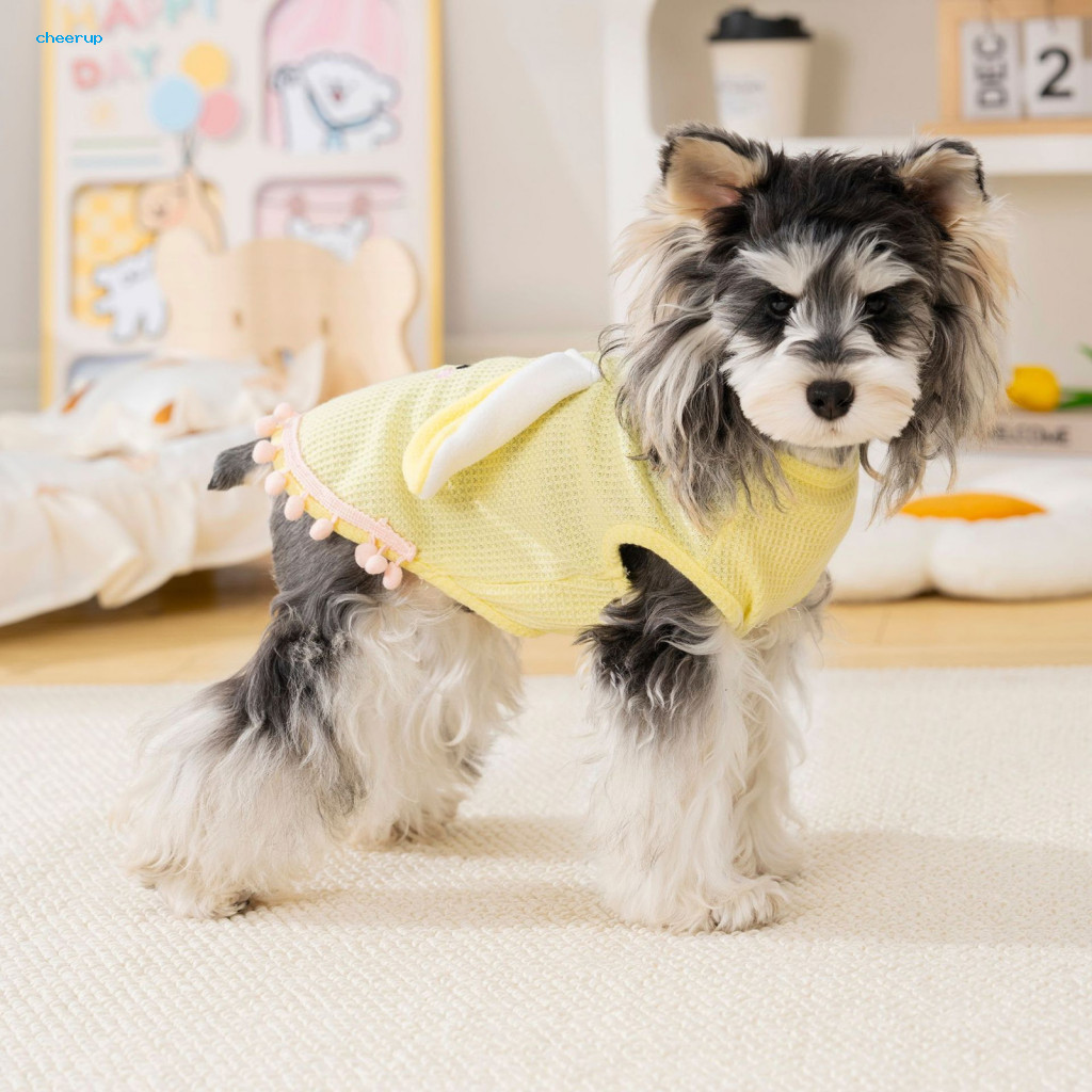 Dog Shirt with Traction Ring Summer Small T-shirt Leash Breathable Pet Vest for Medium Dogs and Cats Lightweight Puppy C