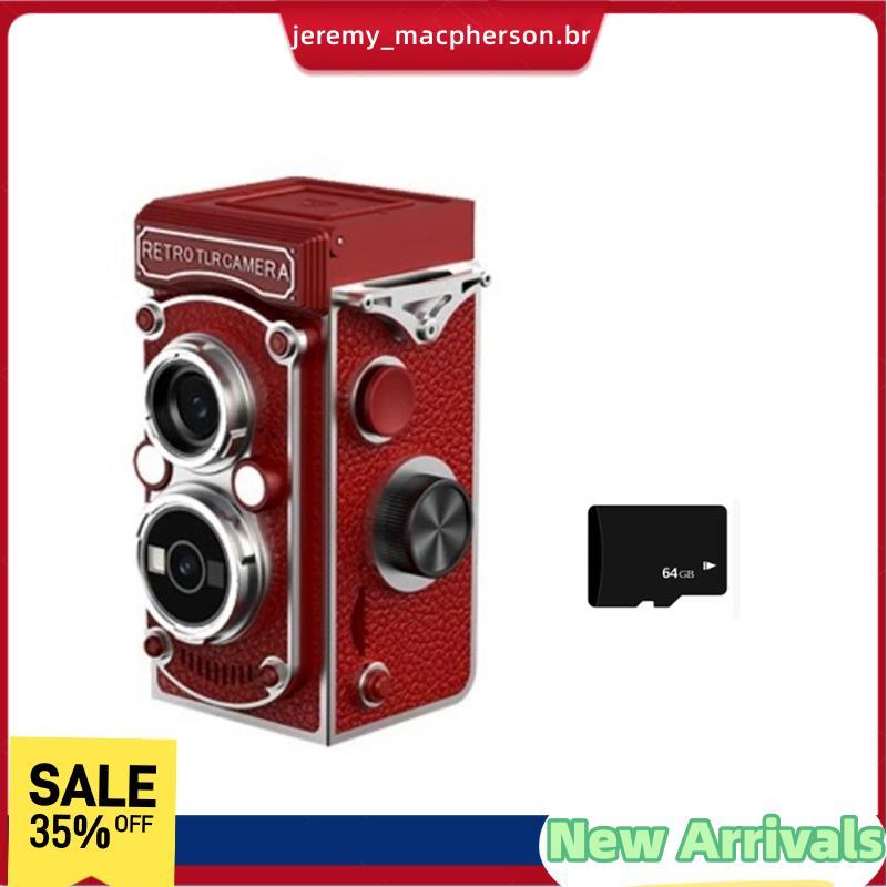 Mini Câmera Digital Estilo Vintage 5MP 1080P FHD Gravação De Vídeo Com Lente Dupla , Slot Para Flash De Cartão TF De 64 
