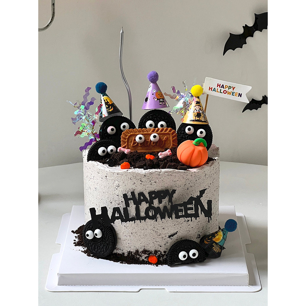Halloween biscoito bolo decoração globo ocular elfo Mini bola de pele boné bonito olhos engraçados feriado Plug-In