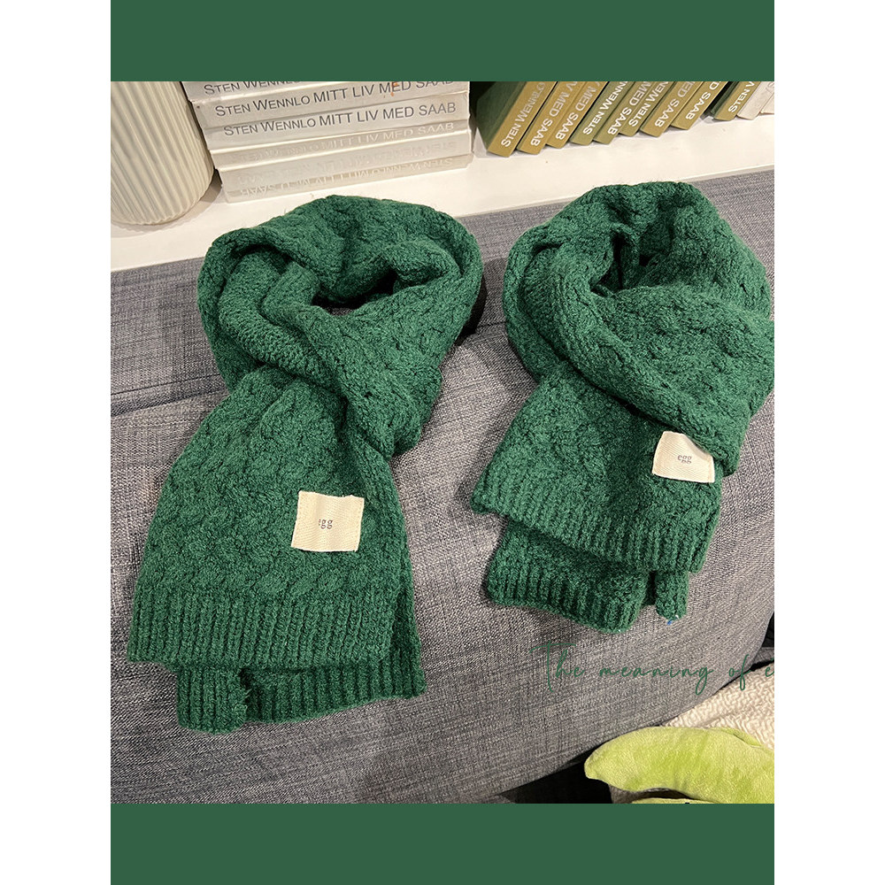 Xindu ~ N + genuíno estilo pai-filho verde malha crochê pequeno cachecol inverno lã quente babador infantil