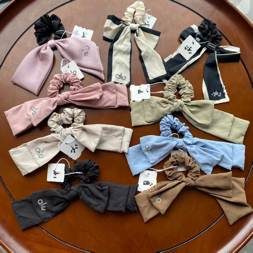 Feminino Elegante Arco Cabelo Scrunchies Seda Cetim Laço De Com Nervuras Elástico Faixa Acessório Para Ginásio Yoga Diar