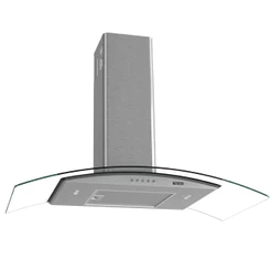 Coifa Terim de Parede Clean Vidro Curvo Kromanox 90cm
