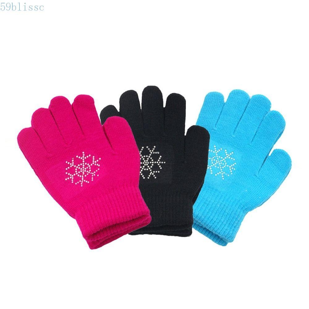 Luvas De Patinação Artística BLISSC , Antiderrapantes Quentes De Inverno , Com Infantil Elásticas Em Gel