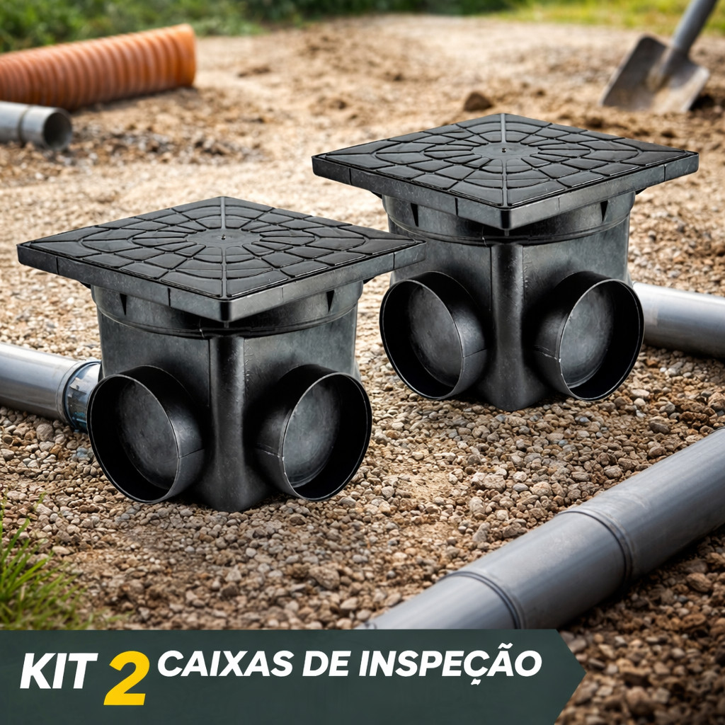 Kit 2 Caixas de inspeção Esgoto Sujeira Banheiro Elétrica 4,5 Litros Promoção Construção BlackFriday
