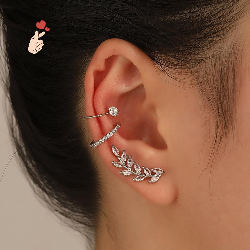 [PEBR] 3 Unidades/Conjunto Moda Boêmia Delicada Cristal Zircão Orelha Manguito Envoltório Brincos Para Mulheres Joias Pr