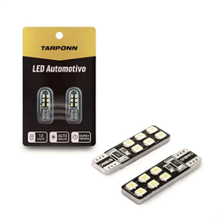 Lâmpada Led Pingo Tarponn T10 3528 12 Leds Smd Canbus 6000k Preto T10