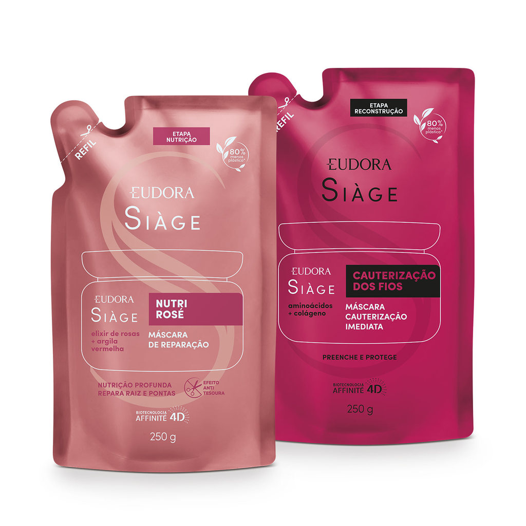 Combo Siàge: Refil Máscara Cauterização 250g + Refil Máscara Nutri Rosé 250g