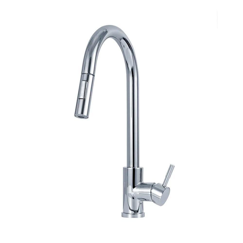Torneira Para Cozinha Gourmet Misturador Monocomando Em Aço Inox 304 Iriri Pingoo - Prata