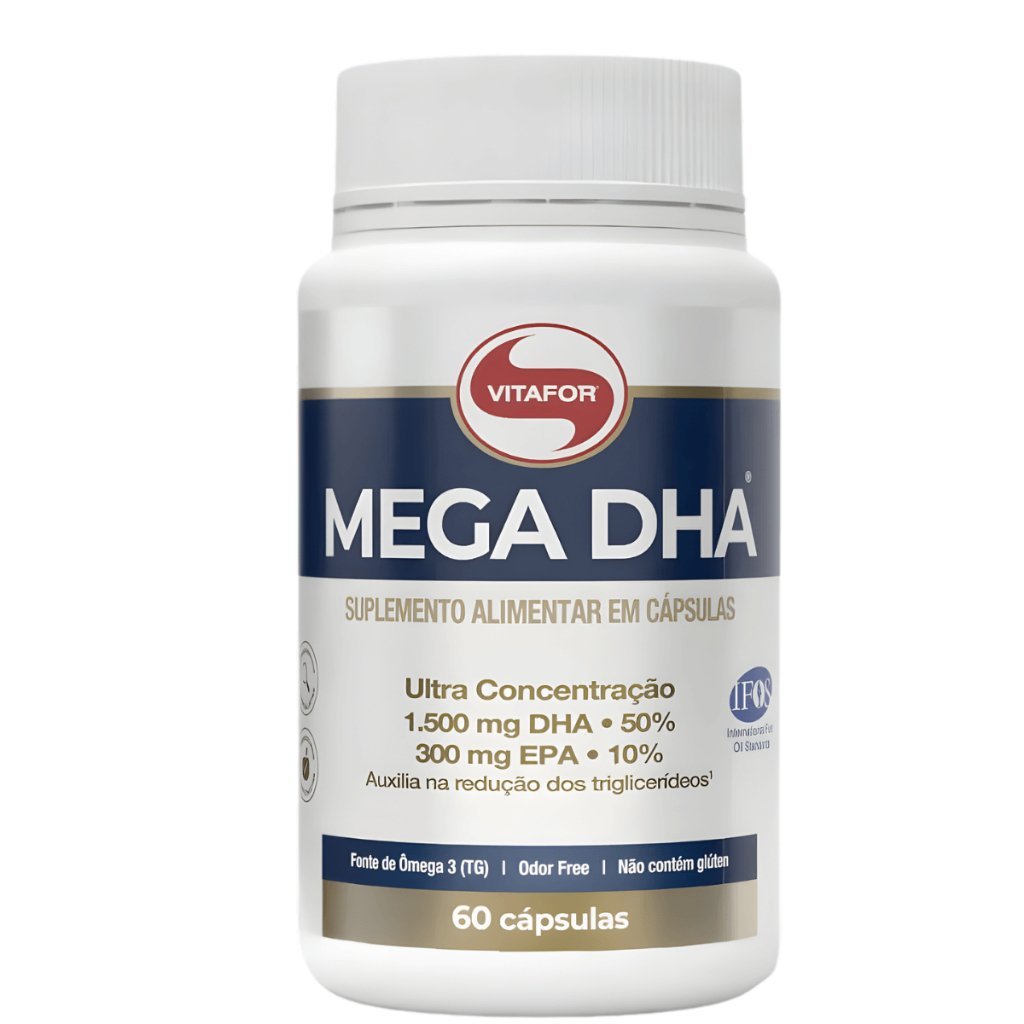Ômega 3 Mega DHA Vitafor 60 Caps Alta Concentração DHA 1500mg EPA 300mg Produto Original