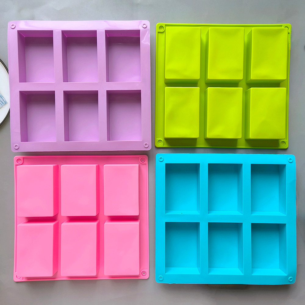 Forma de Silicone Flexivel para Sabonete, Vela e Chocolate 6 Cavidades DIY Artesanato