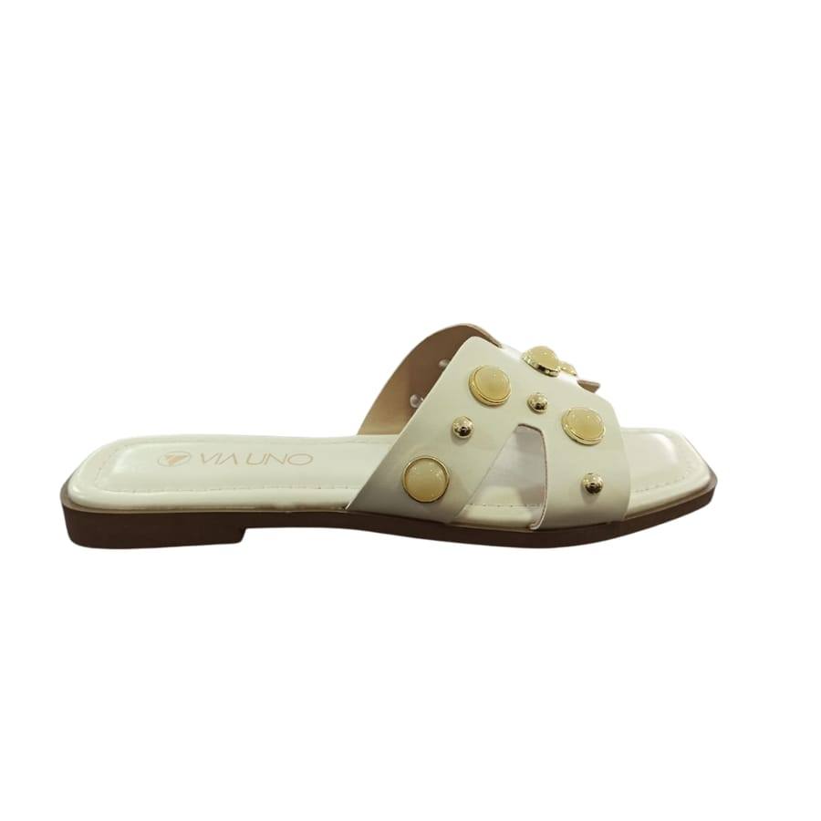 Chinelo Flat Rasteirinha Via Uno Original Pedras