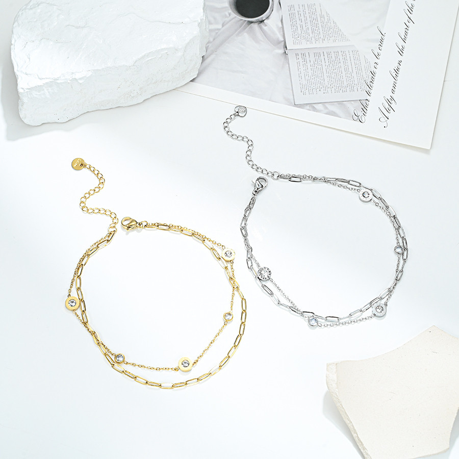 Tornozeleira Feminina Banhado A Ouro 18K Feeling Joias Com  Pedrinha Zircônia em Oferta na Shopee