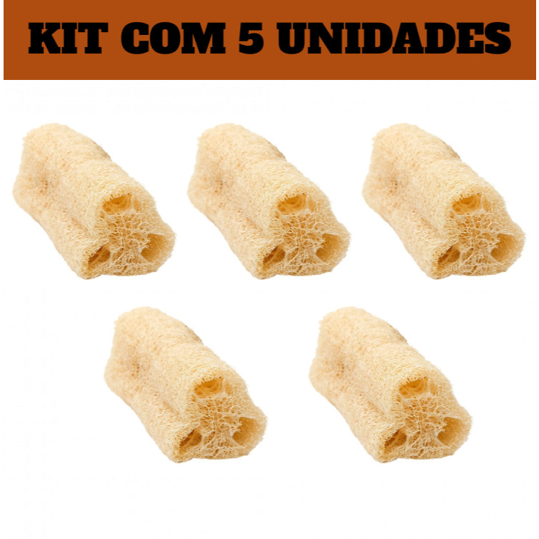 Kit Com 5 Bucha Esponja Vegetal Natural Ecológica Para Banho Esfoliação em Oferta na Shopee