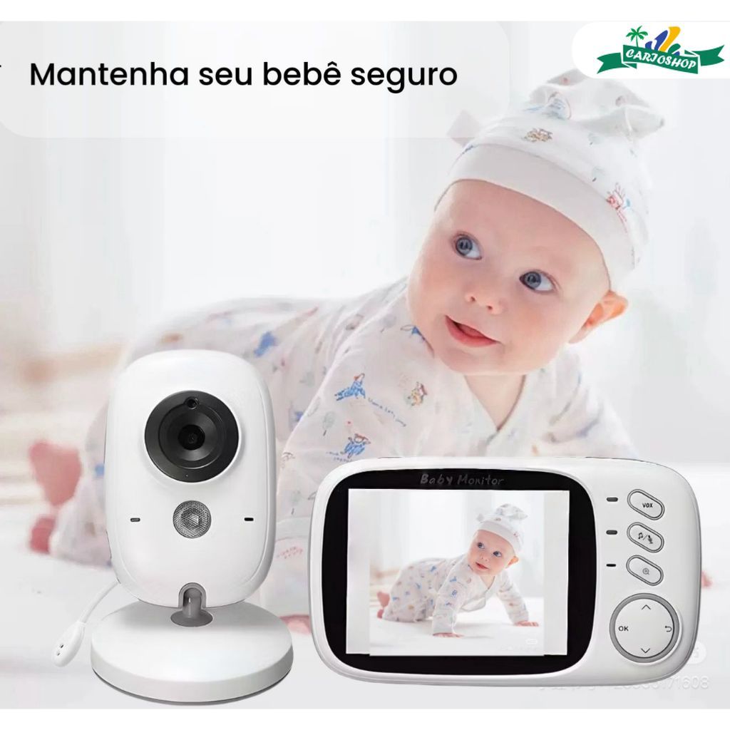 Câmera de Vigilância com Sensor Temperatura e Áudio Monitor em Oferta na Shopee
