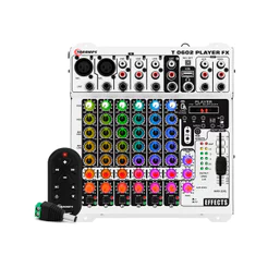 MESA DE SOM AUTOMOTIVO TARAMPS T 0602 PLAYER FX MULTICOLOR MIXER EQUALIZADOR 6 IN 2 OUT