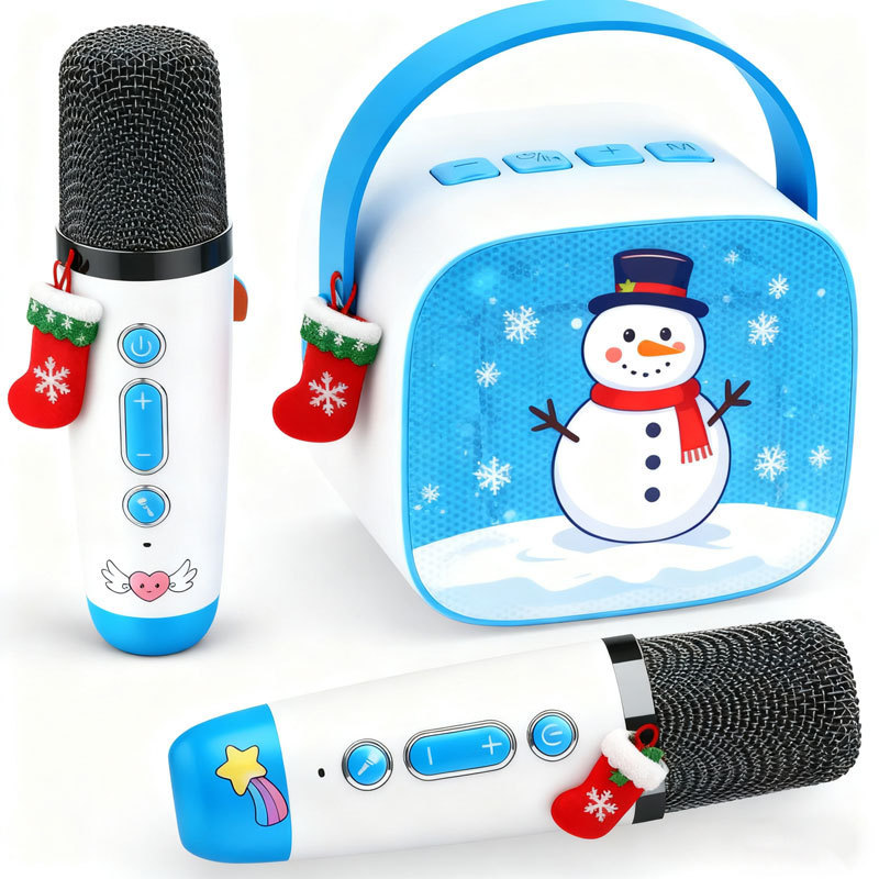 Alto-falante Bluetooth cantando K música áudio microfone Subwoofer crianças karaokê presente de aniversário
