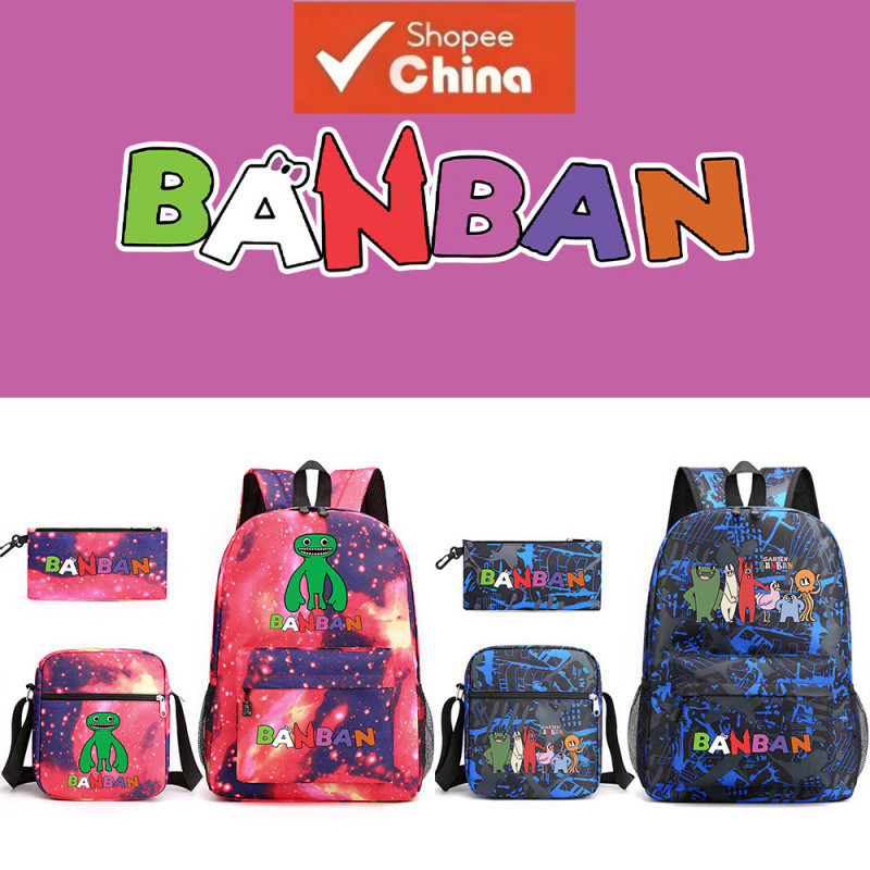 Mochilas Escolares Infantis Garten of Banban Kit para Meninos e Meninas, Mochila Transversal, Estojo de Lápis LXMR