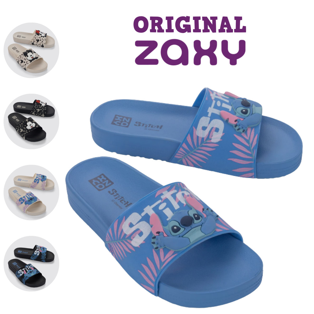 Chinelo Sandália Slide Zaxy Disney Original Stitch Mickey Minnie Macio Confortável Grendene Babuche 19198