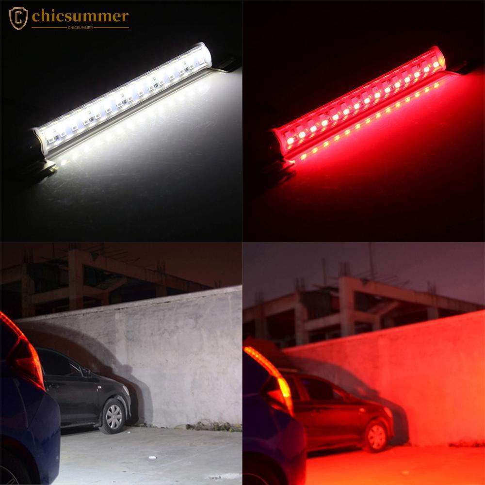 CHICSUMMER 1Pc 30LED Vermelho + Branco Auto Placa De Licença De Carro Backup Freio Reverso Barra De Lâmpada De Luz Trase