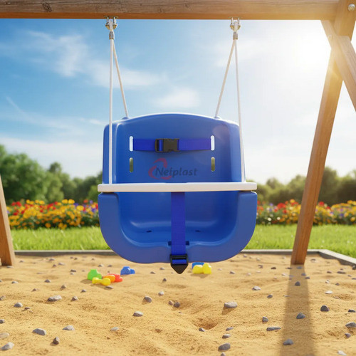 Balanço Cadeirinha Infantil Bebê Cordas Cinto Trava Azul Azul