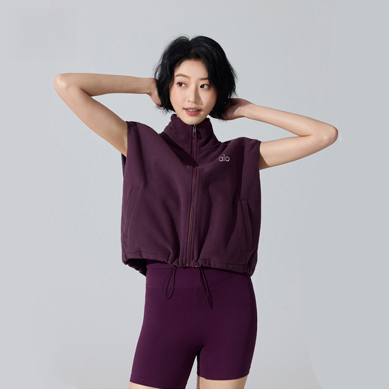 Em estoque/Regata Feminina Sem Manga com Zíper - Blusa Cropped de Academia para Mulheres, Roupas Esportivas Confortáveis