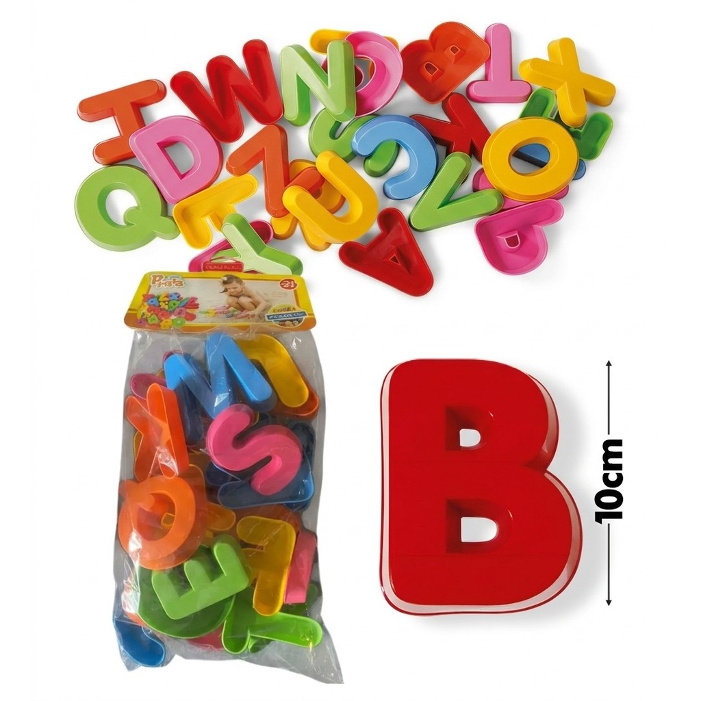 Forminhas Alfabeto Infantil 26 Letras Grandes 10Cm Coloridas Brinquedo Educativo Poliplac
