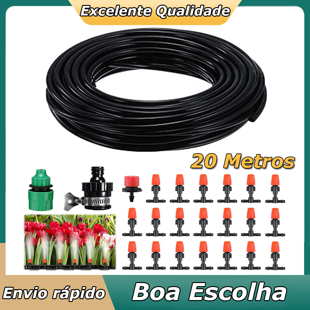 20 metros Tubo de gotejamento de irrigação tubo mangueira de irrigação tubo de gotejamento 20 pontas de irrigação