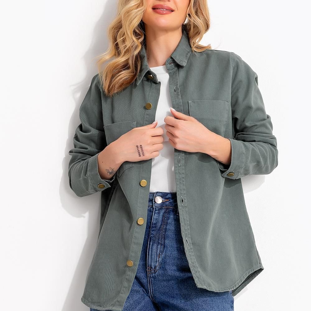 Jaqueta Em Jeans Verde Quintess