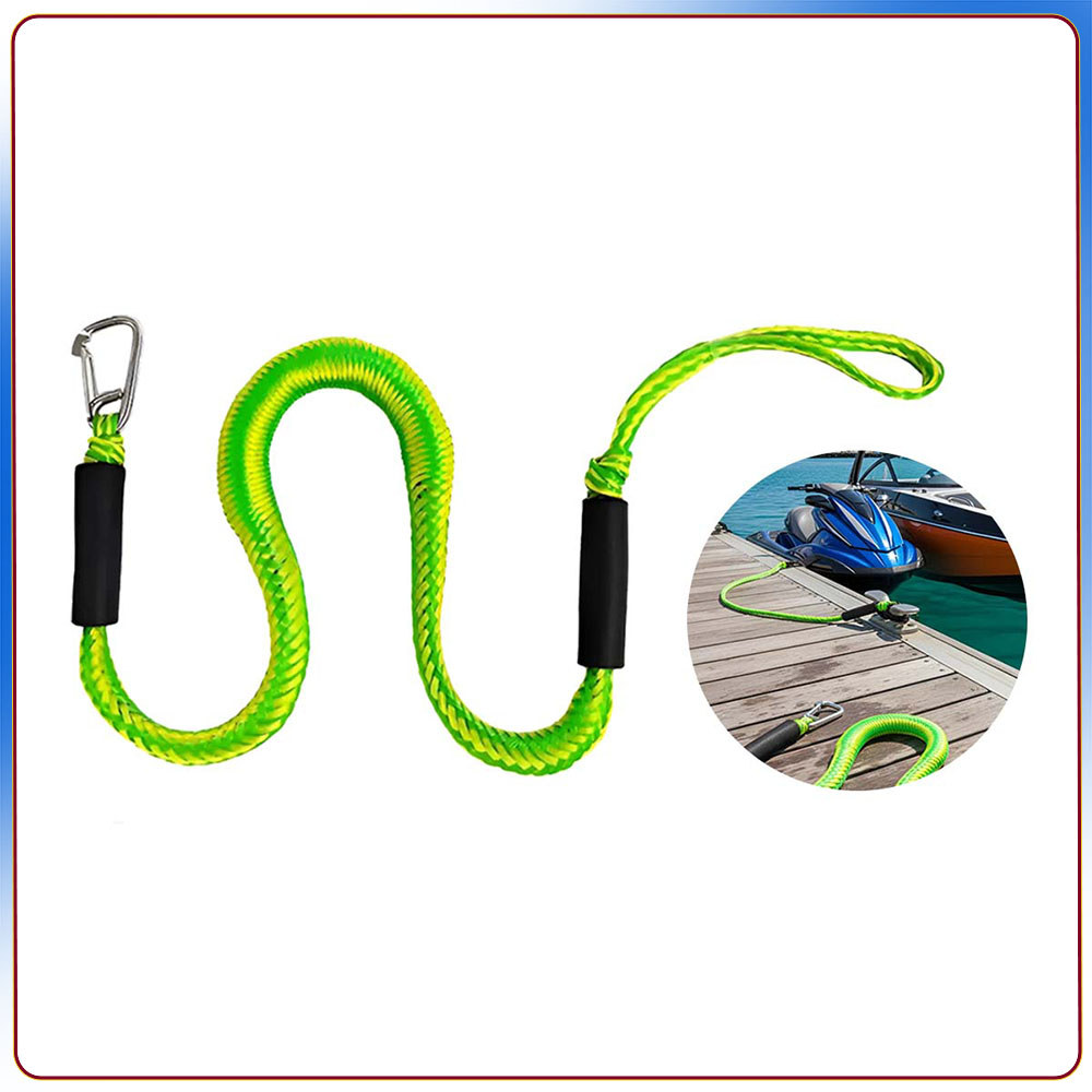 Verde Corda de amarração elástica com gancho de mola corda marítima adequada para barcos jet skis ou lanchas a jato