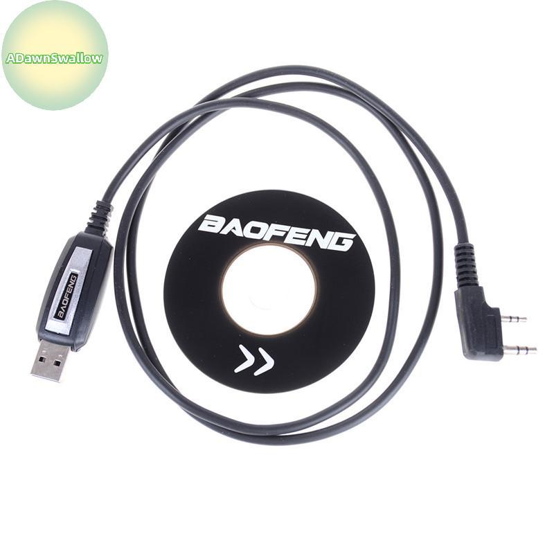 ADS 1 Conjunto De Cabo De Programação USB 2 Pinos Com CD De Software Para Rádios Baofeng UV-5R BF-888S BR