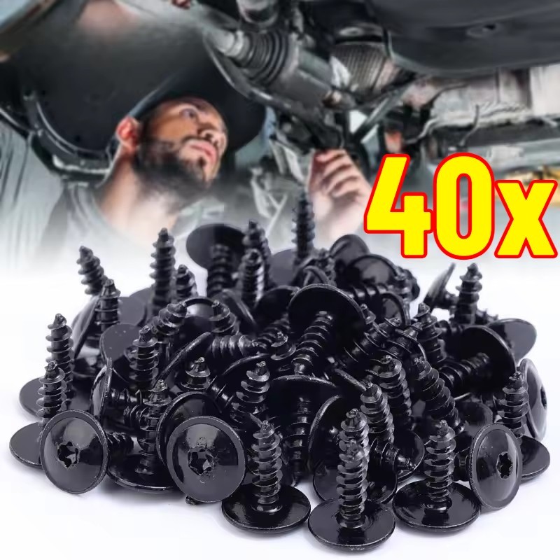 Fender Parafusos Autorroscantes Para Carro-Retentor Da Bandeja Inferior Tampa Do Motor-Prendedor De Metal Preto-Fecho Pa