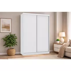 Guarda Roupa Solteiro 2 Portas de Correr e 2 Gavetas N571 Branco - Kappesberg
