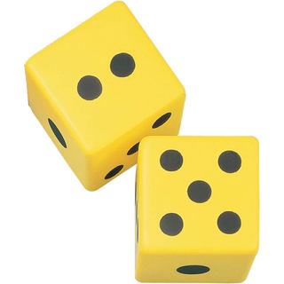 Dados de Espuma Revestidos Champion Sports de 6 Polegadas, Amarelos (Conjunto de 2 Dados)