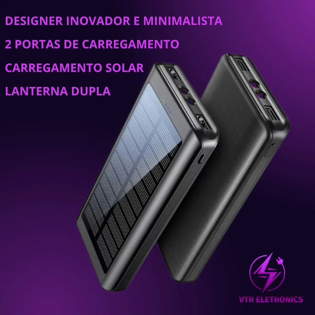 Carregador Portátil Power Bank Com Painel Solar Ecopower Ep-C805