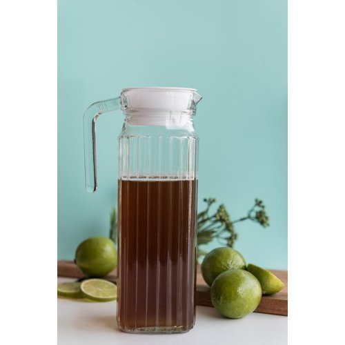 Jarra vidro 1 litro transparente resistente design moderno cozinha De Achadinho