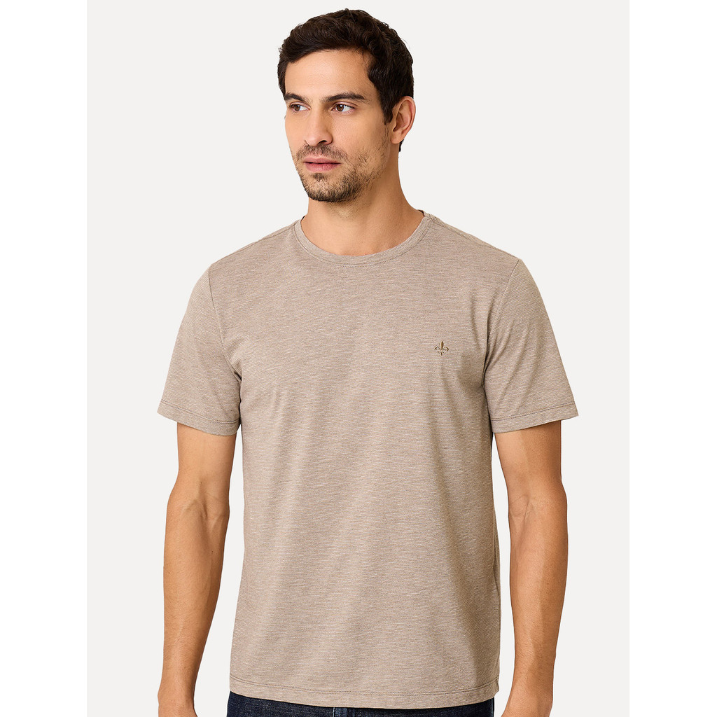 Camiseta Dudalina Original Masculina Basic Essential Caqui Escuro Mescla