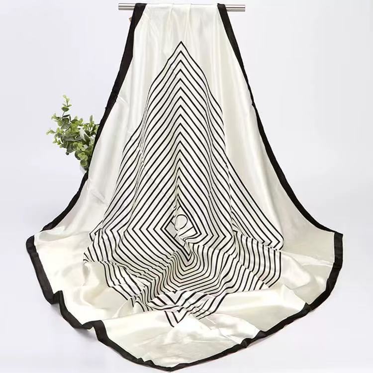 Lenços Estamapa Quadrado Grande Cetim Seda Elegante Primavera 90x90 Lenços da Moda cachecol Cetim Cabeça Pescoço em Oferta na Shopee