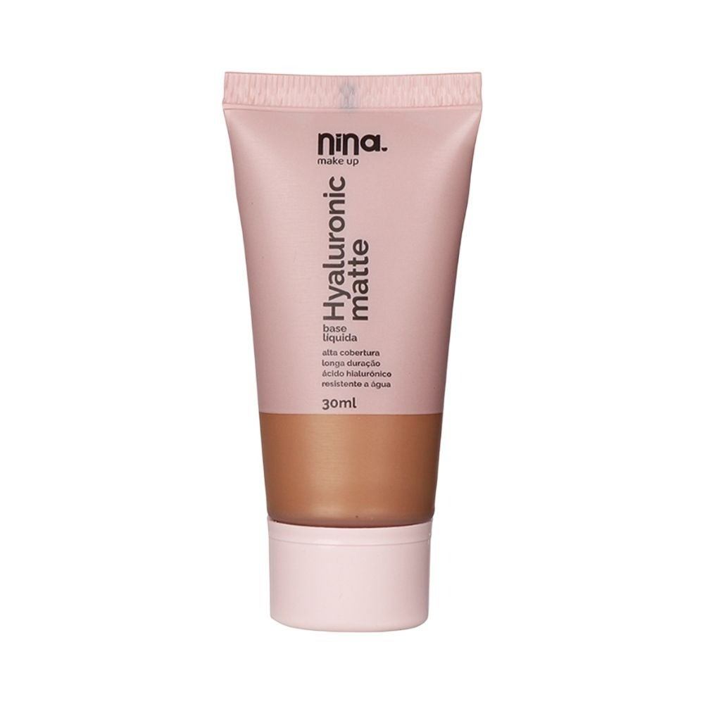 Base Líquida Nina Makeup Hyaluronic Matte Cor 5.5 em Oferta na Shopee