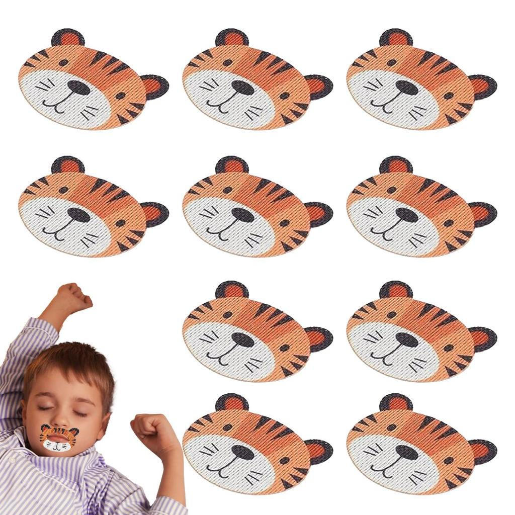 Fita Para Bocas Infantis | Padrão De Tigre Fofo , 30 Peças De Tiras Respiráveis ? Dispositivo anti-Ronco Nariz E Respira
