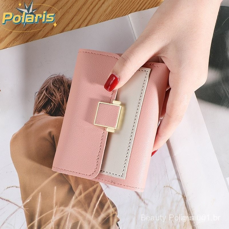 Novo Estilo Carteira Feminina 2024 Versão Trendy Mini Coin Purse Cute Short para Estudantes