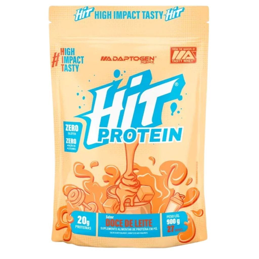 Hit Protein Saco Com 900g Sabor Doce de Leite Adaptogen em Oferta na Shopee