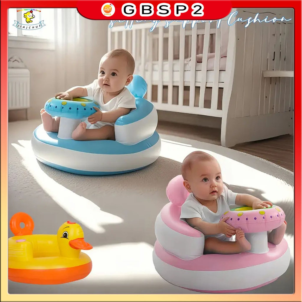 Cadeirinha Inflável Dobrável Para Bebê Comer E Banho material de PVC macio e ecológico Para Treinamento Sentado