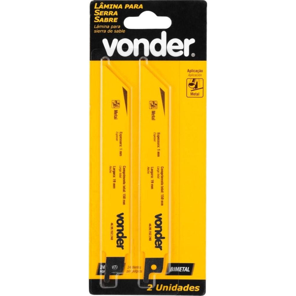 Lâminas Para Serra Sabre Metal 24D Vonder em Oferta na Shopee