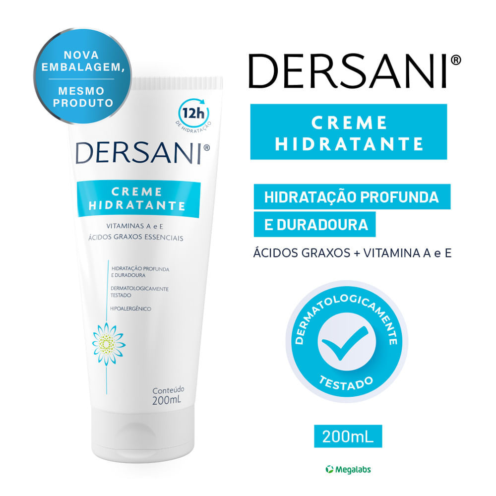 Detalhes do Dersani Creme Hidratante 200ml