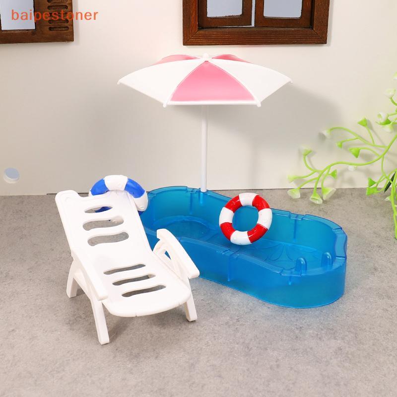 [baipestoner] 1 Conjunto De Brinquedos Para Crianças , Casa De Boneca , Simulação Fofa , Piscina , Círculo De Natação ,