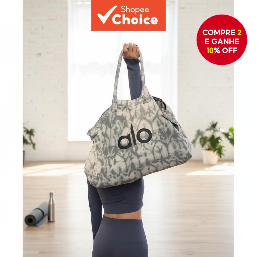  Bolsa de Ombro Grande Unissex em Lona para Yoga, Academia, Esportes e Fitness