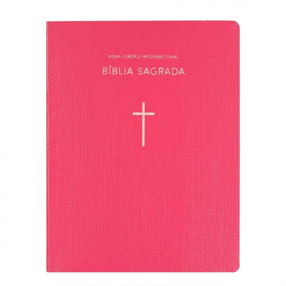 Bíblia Sagrada  | NVI | Capa Brochura Cruz Rosa