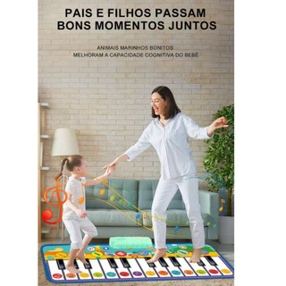 Tapete infantil com teclado eletrônico musical com tema de dinossauros--6804